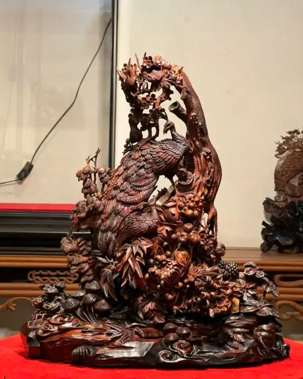 3_Phu Thê Sưa Già Giá 75 Triệu Cao 45cm Ngang 38cm Sâu 22cm Tượng Phu Thê Gỗ Sưa Già Cao 45cm