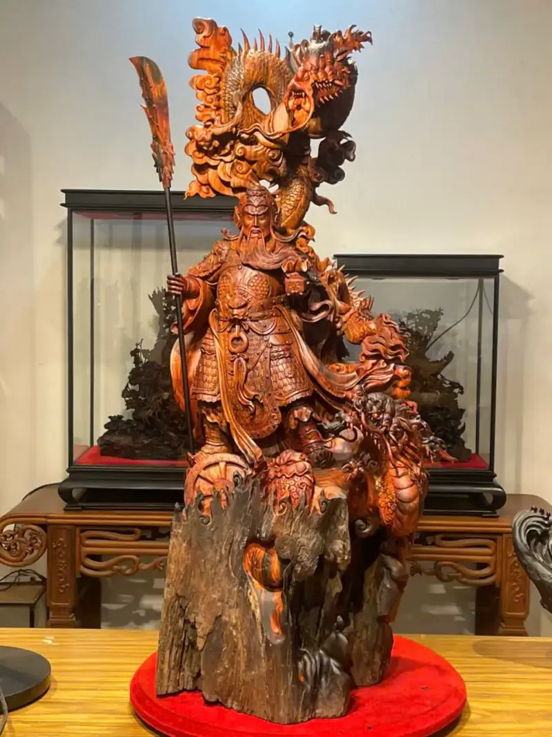 Tượng Quan Công Gỗ Trắc Cao 102cm