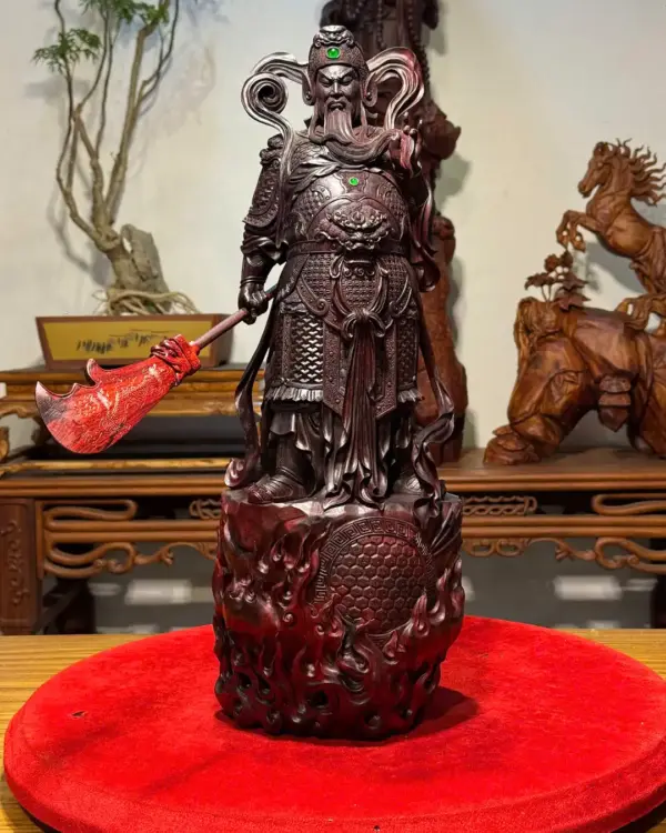 3_Quan Công Tử Đàn Ấn Giá 57 Triệu Cao 50cm Ngang 19cm Sâu 19cm Tượng Quan Công Gỗ Tử Đàn Ấn Cao 50cm