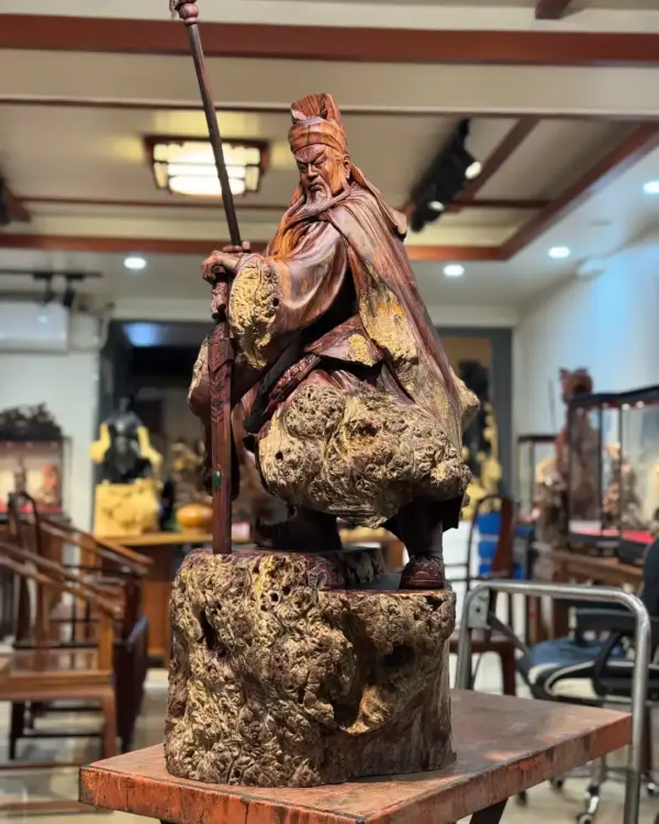 5_Quan Công Nu Cẩm Giá 165 Triệu Cao 100cm Ngang 48cm Sâu 40cm Tượng Quan Công Gỗ Nu Cẩm Cao 100cm