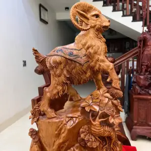 Tượng Nhất Dương Gỗ Ngọc Am Liền Khối Cao 62cm