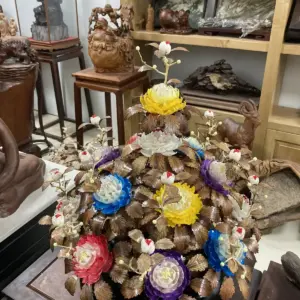 Bình Hoa Ngũ Sắc – Lá Gỗ Sưa, Bình Gỗ Cẩm Tây Bắc G18