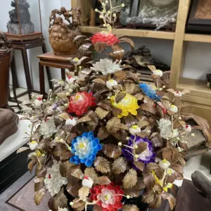 Bình Hoa Ngũ Sắc – Lá Gỗ Sưa, Bình Gỗ Cẩm Tây Bắc G19