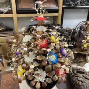 Bình Hoa Ngũ Sắc – Lá Gỗ Sưa, Bình Gỗ Cẩm Tây Bắc G19