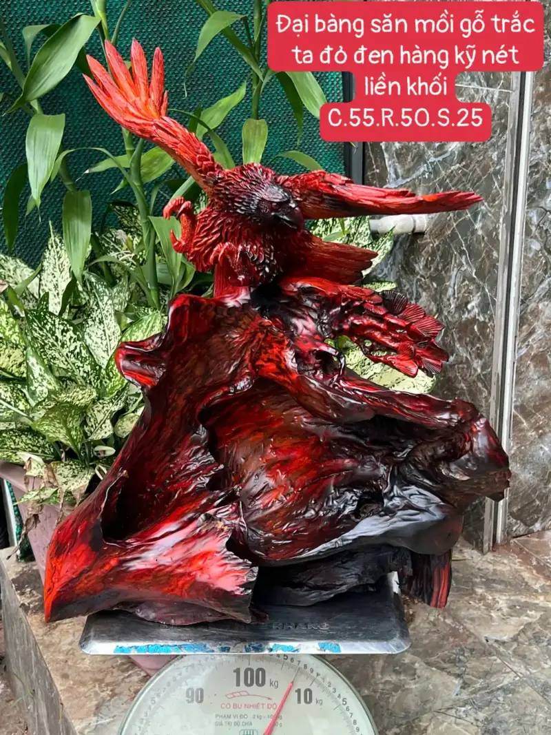 ai-bang-san-G5714-1 Tượng Đại Bàng Săn Mồi Gỗ Trắc Ta Đỏ Đen Hàng Kỹ Nét Liền Khối G5714