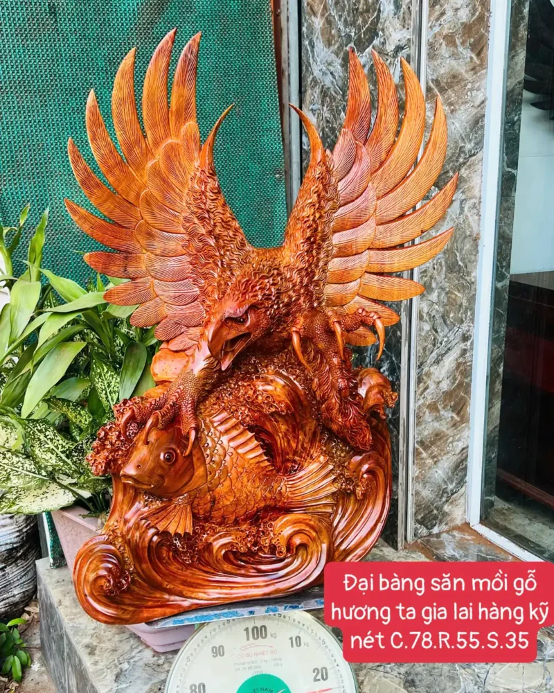 ai-bang-san-G6103-1 Tượng Đại Bàng Săn Mồi Gỗ Hương Ta Gia Lai Hàng Kỹ Nét Liền Khối G6103