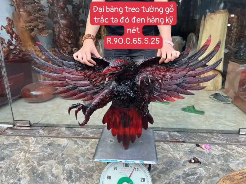 ai-bang-treo-G5717-1 Tượng Đại Bàng Treo Tường Gỗ Trắc Ta Đỏ Đen Hàng Kỹ Nét G5717