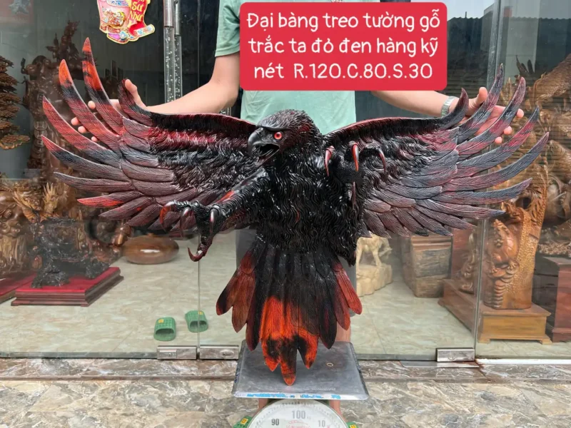 ai-bang-treo-G5923-1 Tượng Đại Bàng Treo Tường Gỗ Trắc Ta Đỏ Đen Hàng Kỹ Nét G5923