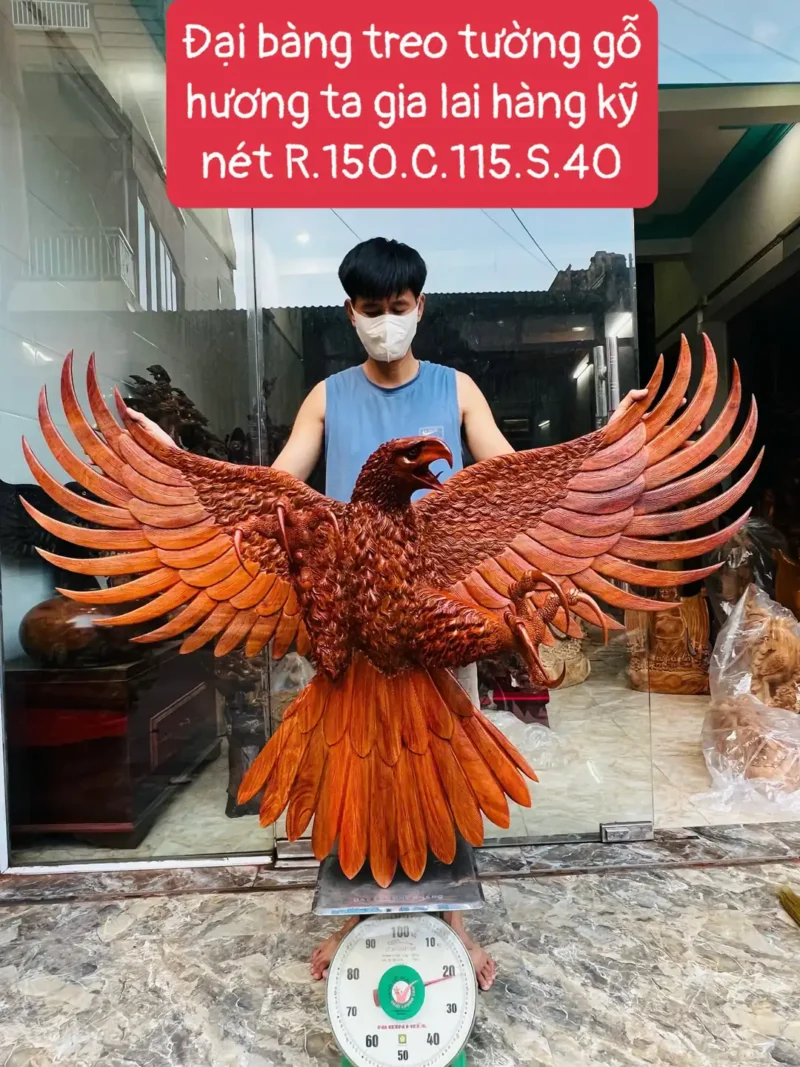 ai-bang-treo-G6082-1 Tượng Đại Bàng Treo Tường Gỗ Hương Ta Gia Lai Hàng Kỹ Nét Liền Khối G6082