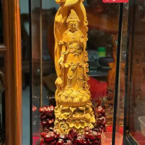 ai-the-chi-bo-tat-go-hoang-an-G5621-1 Tượng Đại Thế Chí Bồ Tát Gỗ Hoàng Đàn Tuyết Lạng Sơn Liền Khối Hàng Siêu Kỹ Nét Tỉ Mỉ Đã Lên Tuyết G5621