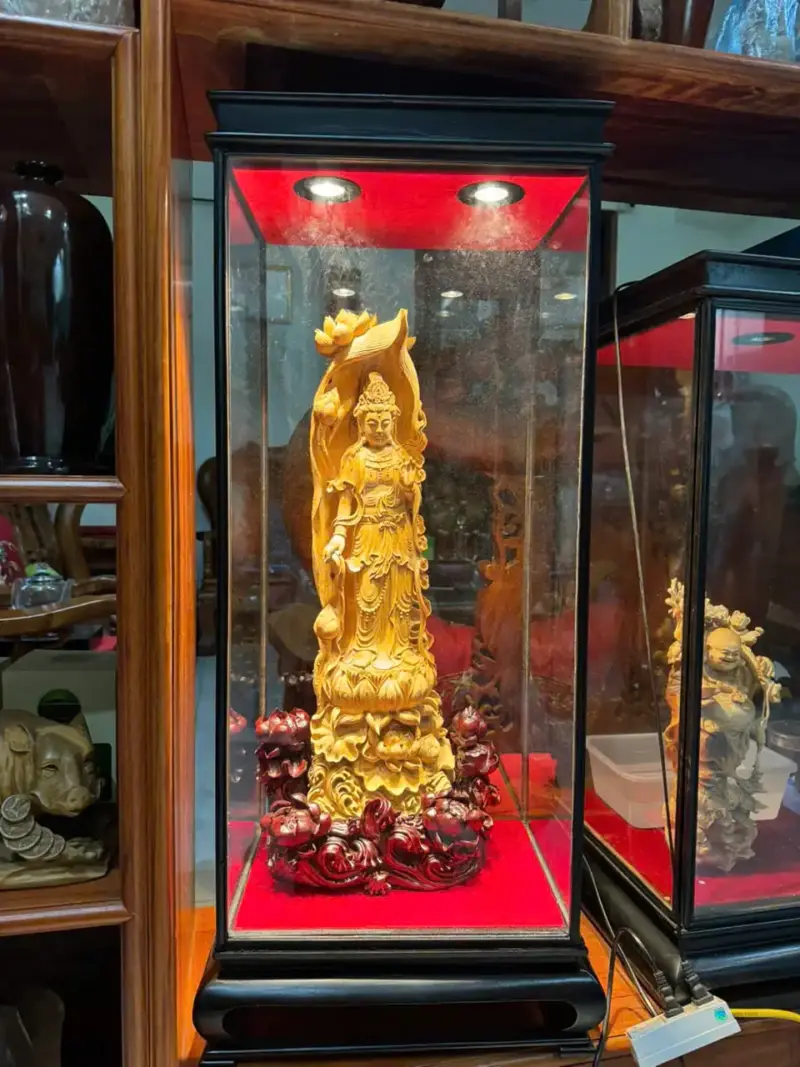 ai-the-chi-bo-tat-go-hoang-an-G5621-8 Tượng Đại Thế Chí Bồ Tát Gỗ Hoàng Đàn Tuyết Lạng Sơn Liền Khối Hàng Siêu Kỹ Nét Tỉ Mỉ Đã Lên Tuyết G5621