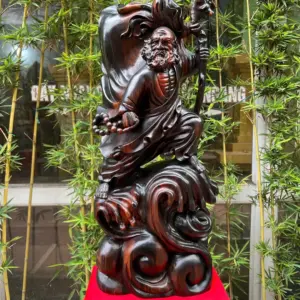 at-ma-bay-G5365-1 Tượng Đạt Ma Bay Gỗ Mun Hoa Liền Khối G5365