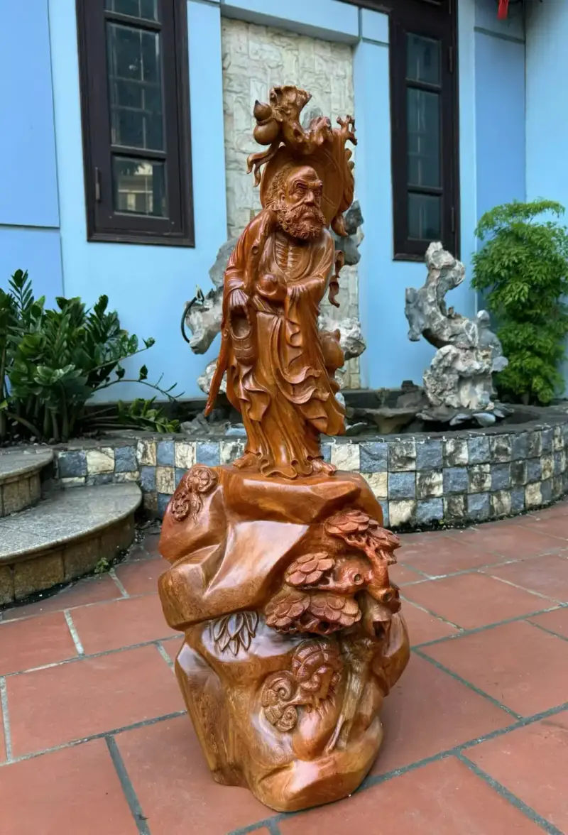 at-ma-giao-hoa-go-huong-ta-G5366-2 Tượng Đạt Ma Giáo Hoá Gỗ Hương Ta Liền Khối G5366