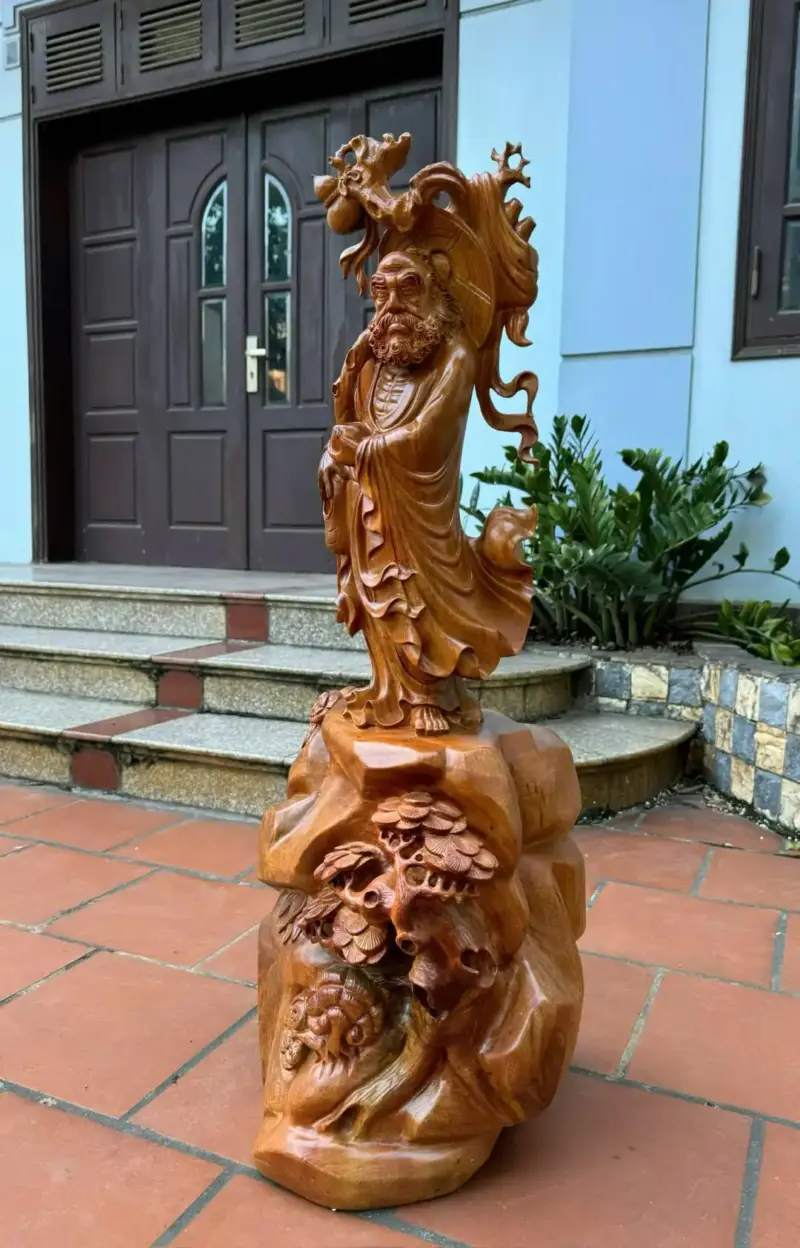 at-ma-giao-hoa-go-huong-ta-G5366-4 Tượng Đạt Ma Giáo Hoá Gỗ Hương Ta Liền Khối G5366