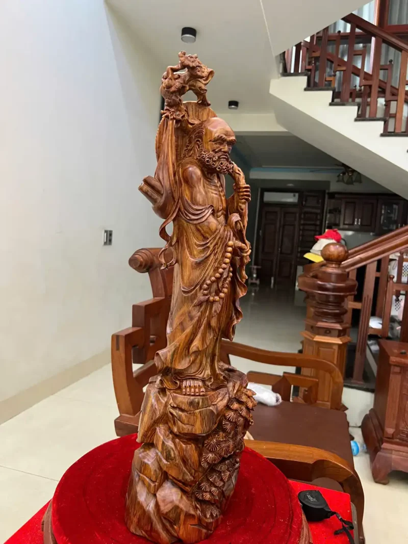at-ma-go-G6274-3 Tượng Đạt Ma Gỗ Sưa Bắc Liền Khối Hàng Làm Kỹ Sắc Nét G6274