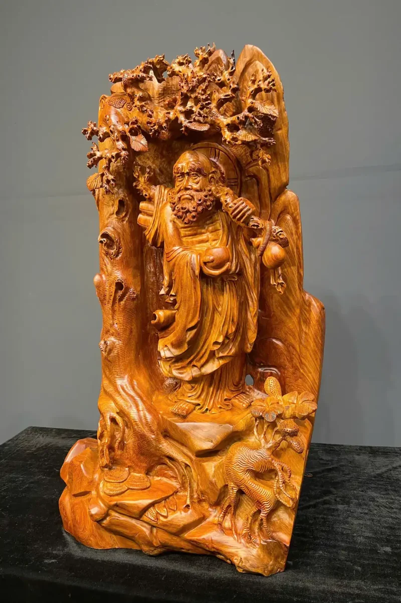 at-ma-go-huong-ta-G5894-2 Tượng Đạt Ma Gỗ Hương Ta Liền Khối G5894