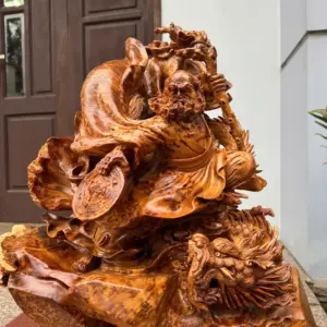 at-ma-hang-long-phuc-nghe-go-nu-ngoc-G5368-3 Tượng Đạt Ma Hàng Long Phục Nghê Gỗ Nu Ngọc Am Hàng Kỹ Đẹp NNQG Chế Tác Liền Khối G5368