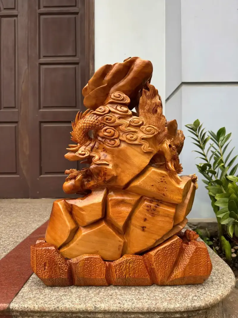 at-ma-hang-long-phuc-nghe-go-nu-ngoc-G5368-6 Tượng Đạt Ma Hàng Long Phục Nghê Gỗ Nu Ngọc Am Hàng Kỹ Đẹp NNQG Chế Tác Liền Khối G5368