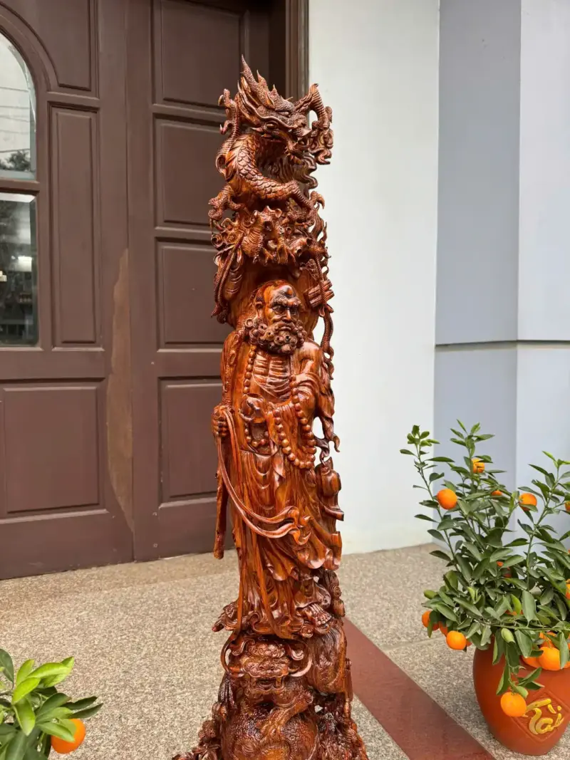 at-ma-hang-long-phuc-nghe-go-sua-bac-G5369-2 Tượng Đạt Ma Hàng Long Phục Nghê Gỗ Sưa Bắc Đỏ Hàng Kỹ Vip Nghệ Nhân Chế Tác G5369