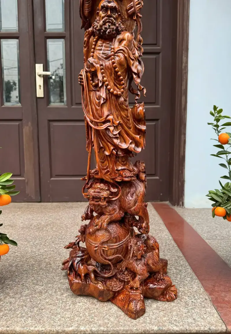 at-ma-hang-long-phuc-nghe-go-sua-bac-G5369-5 Tượng Đạt Ma Hàng Long Phục Nghê Gỗ Sưa Bắc Đỏ Hàng Kỹ Vip Nghệ Nhân Chế Tác G5369