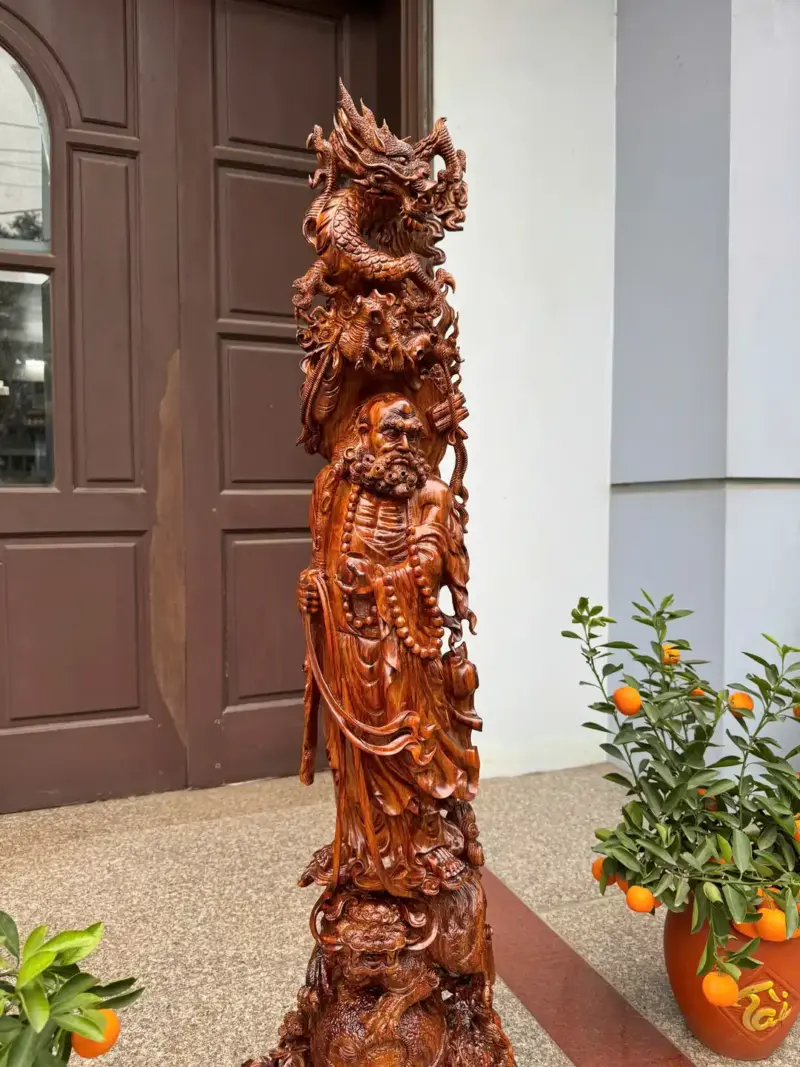 at-ma-hang-long-phuc-nghe-go-sua-bac-G5382-2 Tượng Đạt Ma Hàng Long Phục Nghê Gỗ Sưa Bắc Đỏ Hàng Kỹ Vip Nghệ Nhân Chế Tác G5382