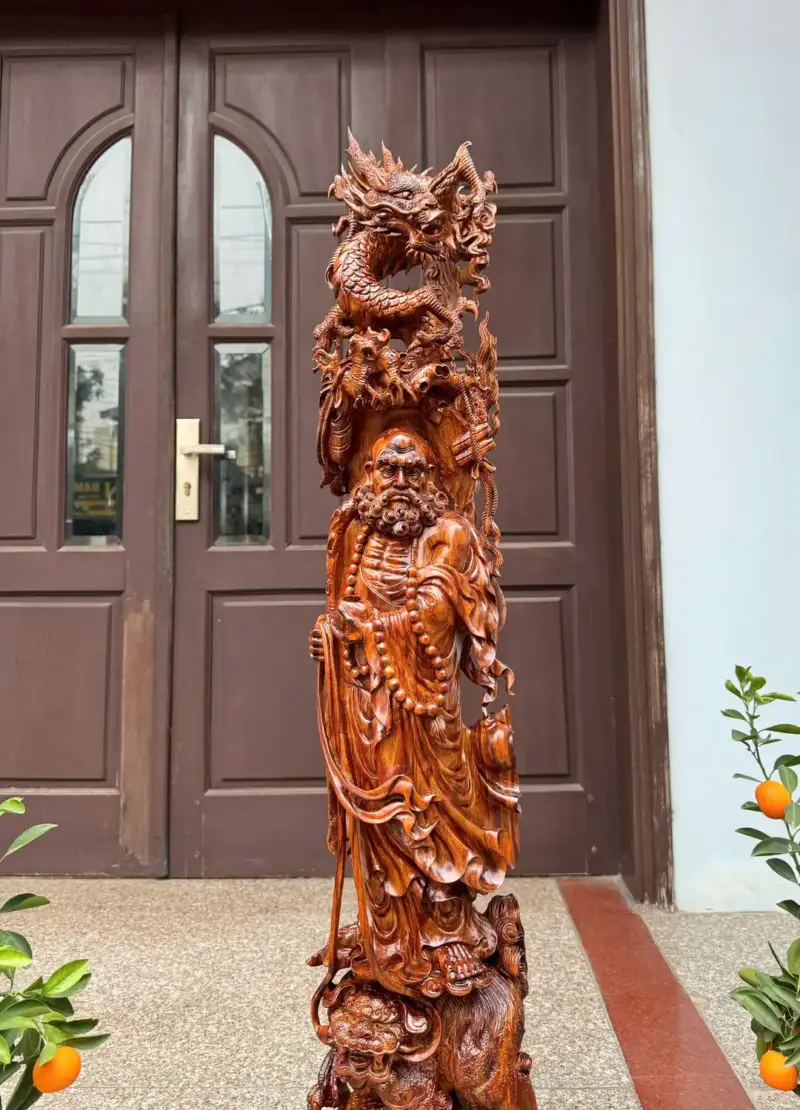 at-ma-hang-long-phuc-nghe-go-sua-bac-G5382-3 Tượng Đạt Ma Hàng Long Phục Nghê Gỗ Sưa Bắc Đỏ Hàng Kỹ Vip Nghệ Nhân Chế Tác G5382