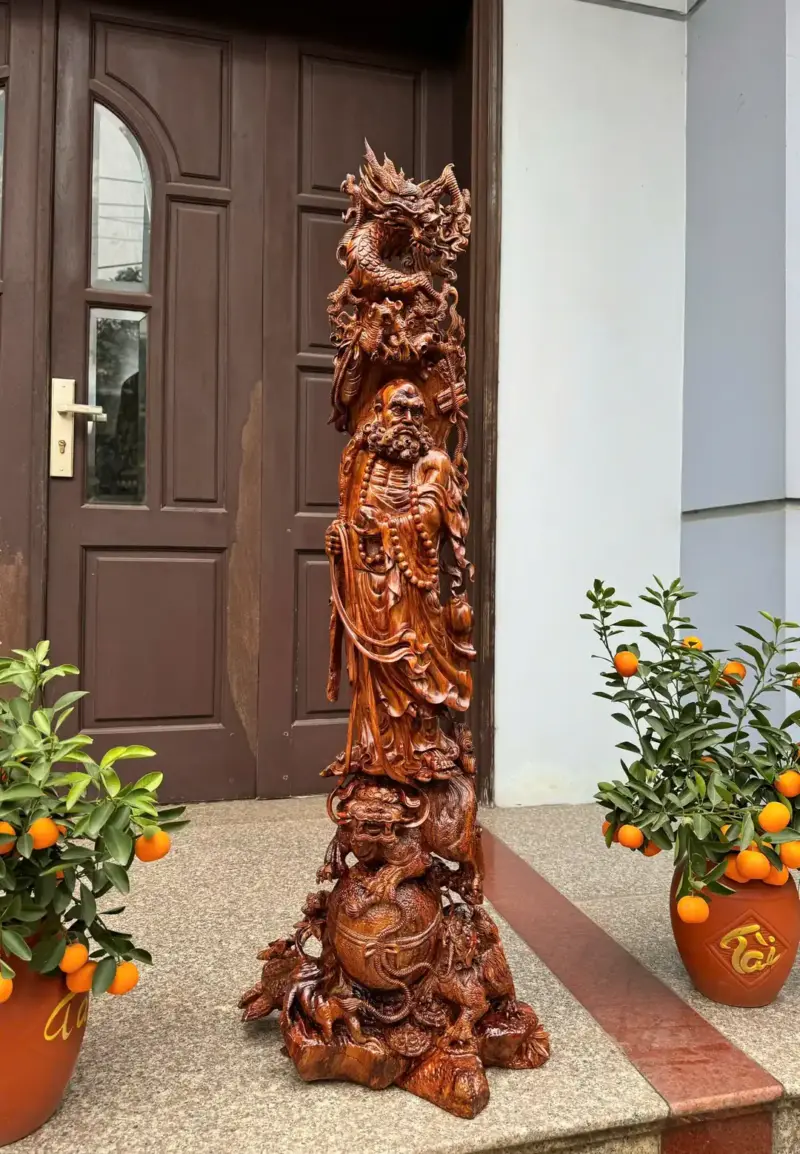 at-ma-hang-long-phuc-nghe-go-sua-bac-G5382-5 Tượng Đạt Ma Hàng Long Phục Nghê Gỗ Sưa Bắc Đỏ Hàng Kỹ Vip Nghệ Nhân Chế Tác G5382