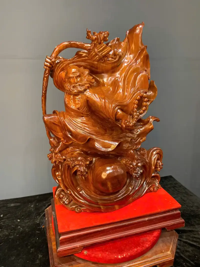 at-ma-mua-vo-go-ngoc-am-G5545-3 Tượng Đạt Ma Múa Võ Gỗ Ngọc Am Liền Khối G5545