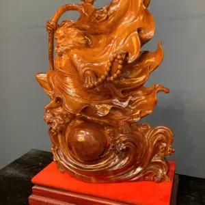 at-ma-mua-vo-go-ngoc-am-G5545-4 Tượng Đạt Ma Múa Võ Gỗ Ngọc Am Liền Khối G5545