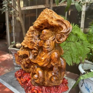 at-ma-mua-vo-go-nu-ngoc-G6275-3 Tượng Đạt Ma Múa Võ Gỗ Nu Ngọc Am Liền Khối Hàng Đẹp Gai Nu Tự Nhiên G6275