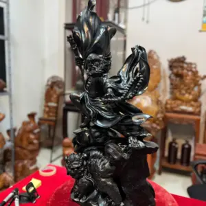 at-ma-mua-vo-thuan-nghe-go-mun-sung-G5371-4 Tượng Đạt Ma Múa Võ Thuần Nghê Gỗ Mun Sừng Hàng Đẹp Phiêu Liền Khối G5371