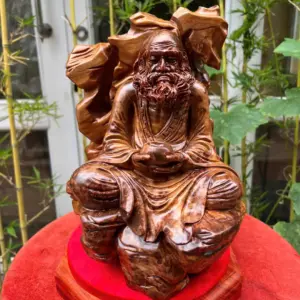 at-ma-ngoi-G5796-1 Tượng Đạt Ma Ngồi Thiền Gỗ Nu Ngọc Am Thơm Có Đốt Trầm Liền Khối G5796