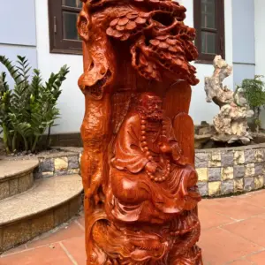 at-ma-ngoi-thien-rong-go-huong-a-G5373-3 Tượng Đạt Ma Ngồi Thiền Rồng Gỗ Hương Đá Liền Khối G5373