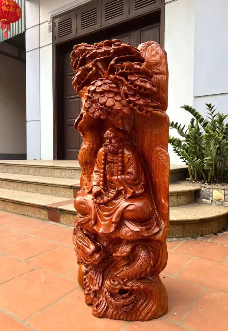 at-ma-ngoi-thien-rong-go-huong-a-G5373-4 Tượng Đạt Ma Ngồi Thiền Rồng Gỗ Hương Đá Liền Khối G5373
