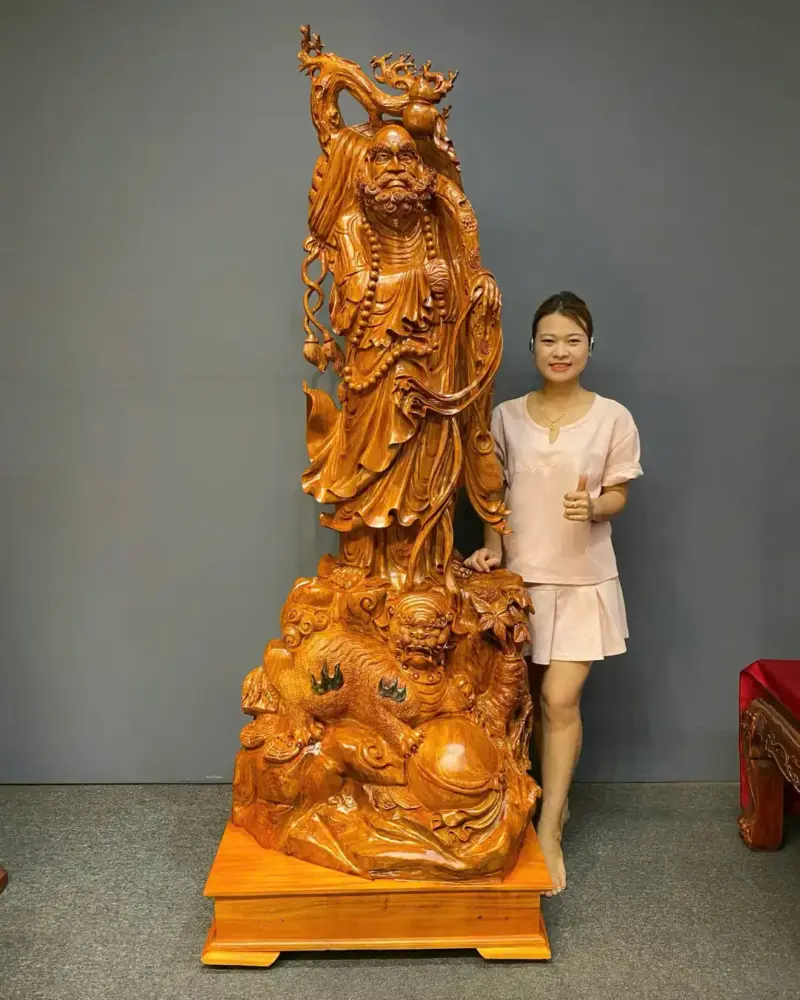 at-ma-phuc-nghe-go-huong-ta-G5454-1 Tượng Đạt Ma Phục Nghê Gỗ Hương Ta Liền Khối G5454