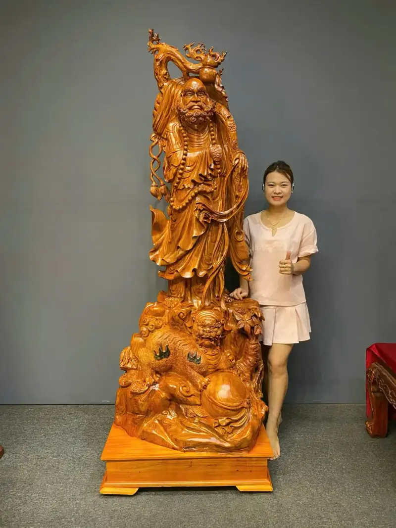 at-ma-phuc-nghe-go-huong-ta-G5454-1 Tượng Đạt Ma Phục Nghê Gỗ Hương Ta Liền Khối G5454
