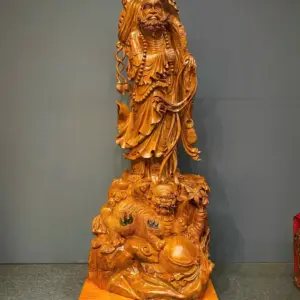 at-ma-phuc-nghe-go-huong-ta-G5454-2 Tượng Đạt Ma Phục Nghê Gỗ Hương Ta Liền Khối G5454