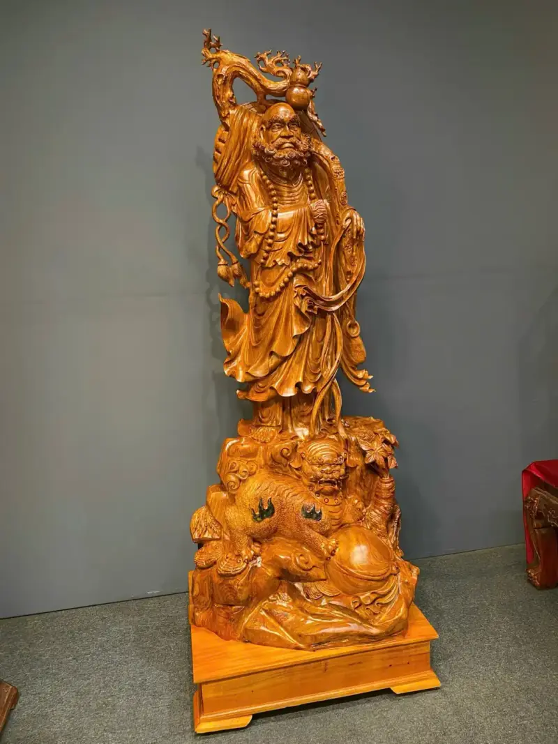 at-ma-phuc-nghe-go-huong-ta-G5454-4 Tượng Đạt Ma Phục Nghê Gỗ Hương Ta Liền Khối G5454