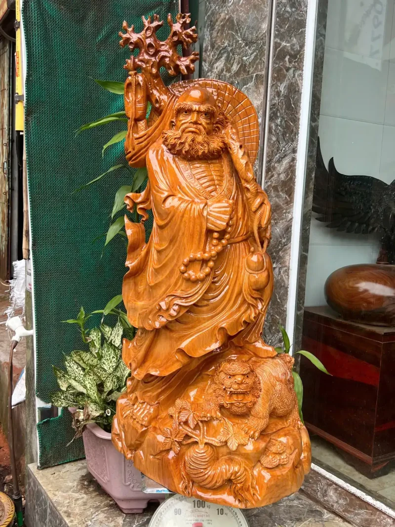 at-ma-su-G5898-2 Tượng Đạt Ma Sư Tổ Gỗ Ngọc Am Thơm Nức Hàng Kỹ Nét Liền Khối G5898