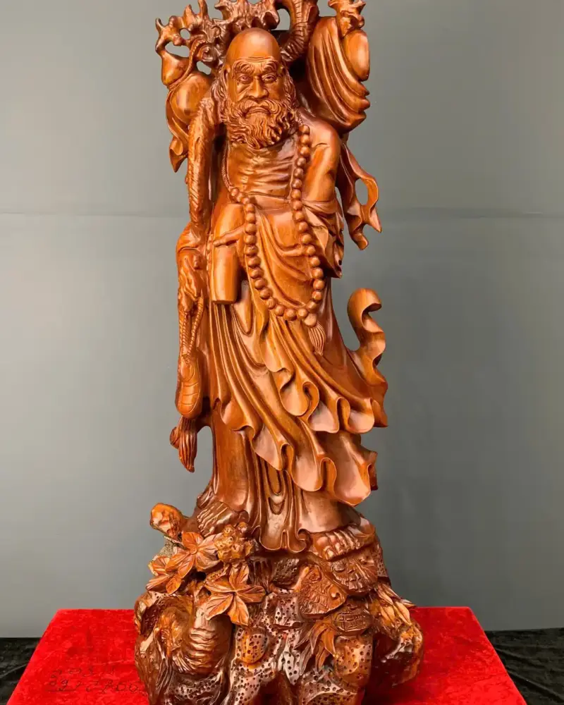 at-ma-su-to-go-huong-ta-G5456-1 Tượng Đạt Ma Sư Tổ Gỗ Hương Ta Liền Khối G5456