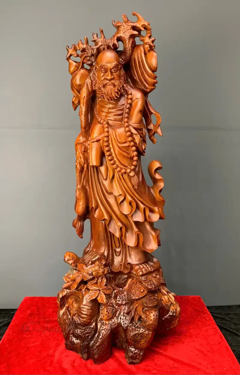 at-ma-su-to-go-huong-ta-G5456-1 Tượng Đạt Ma Sư Tổ Gỗ Hương Ta Liền Khối G5456