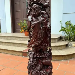 at-ma-thuan-nghe-go-tu-an-G5374-2 Tượng Đạt Ma Thuần Nghê Gỗ Tử Đàn Hàng Đẹp Nghệ Nhân Chế Tác Liền Khối G5374