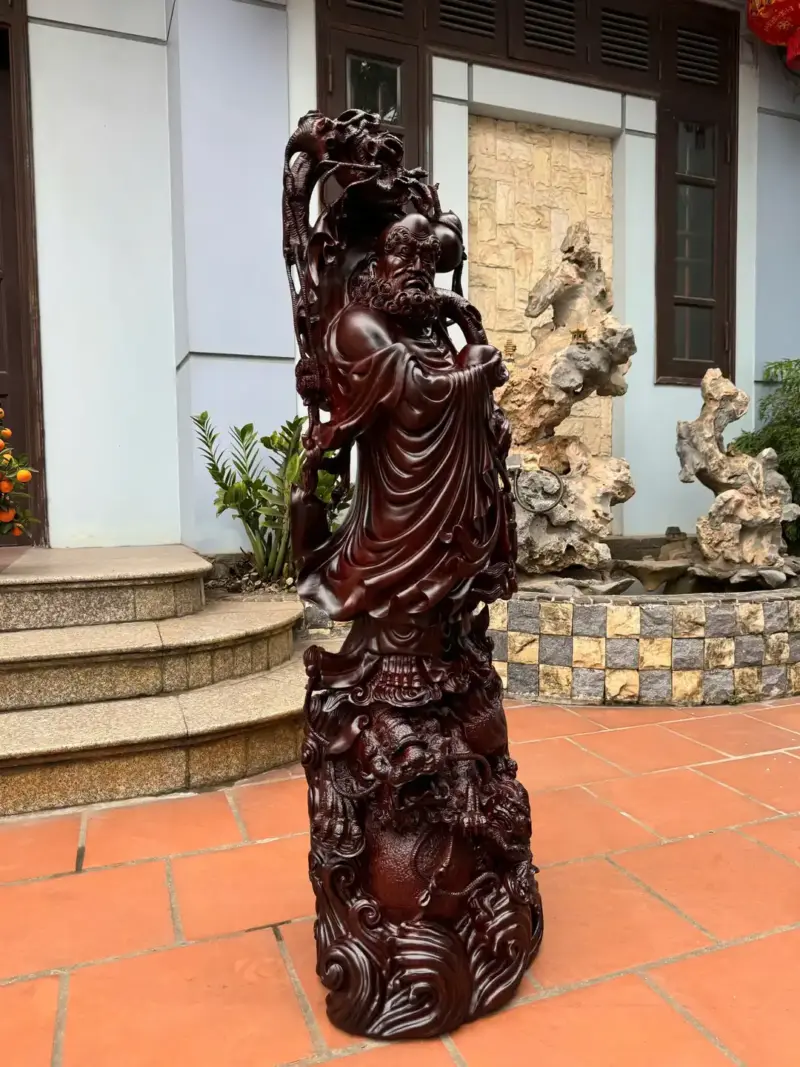at-ma-thuan-nghe-go-tu-an-G5374-3 Tượng Đạt Ma Thuần Nghê Gỗ Tử Đàn Hàng Đẹp Nghệ Nhân Chế Tác Liền Khối G5374
