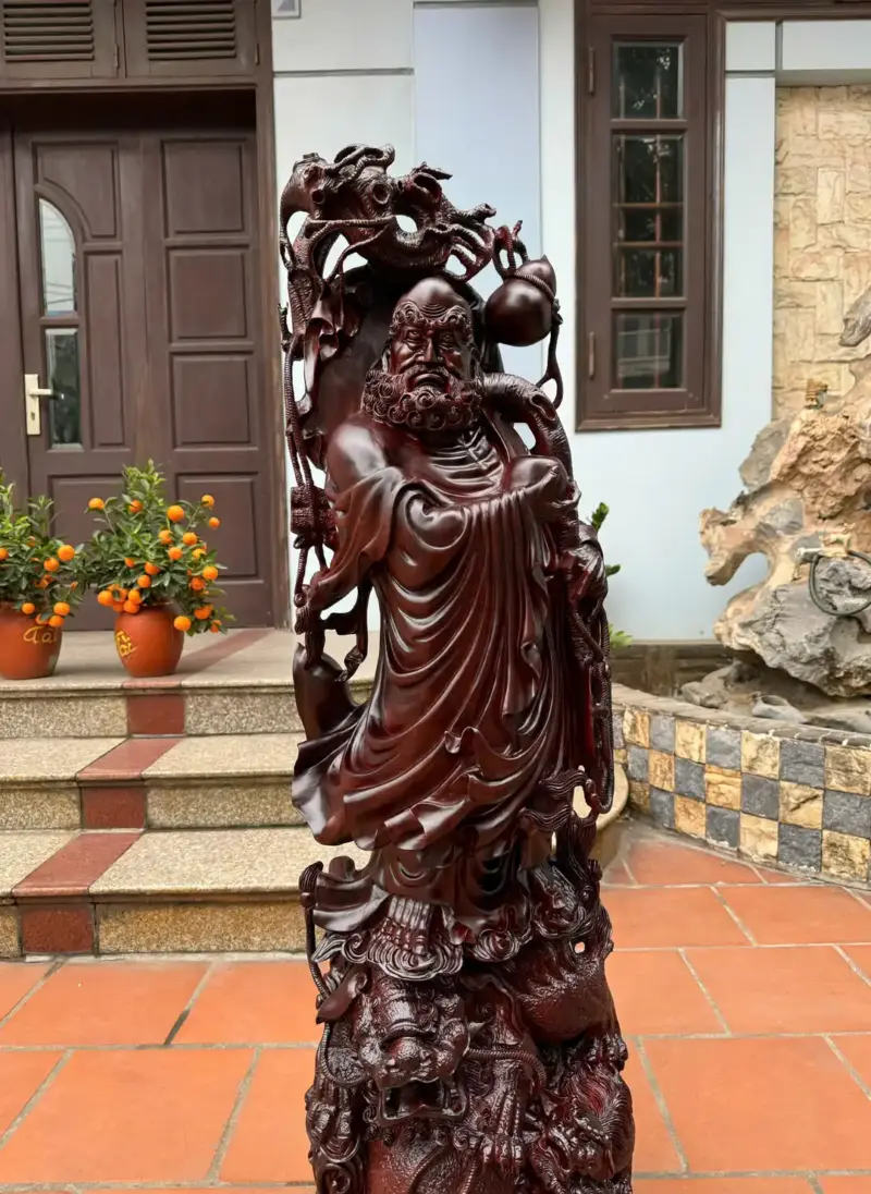 at-ma-thuan-nghe-go-tu-an-G5374-4 Tượng Đạt Ma Thuần Nghê Gỗ Tử Đàn Hàng Đẹp Nghệ Nhân Chế Tác Liền Khối G5374