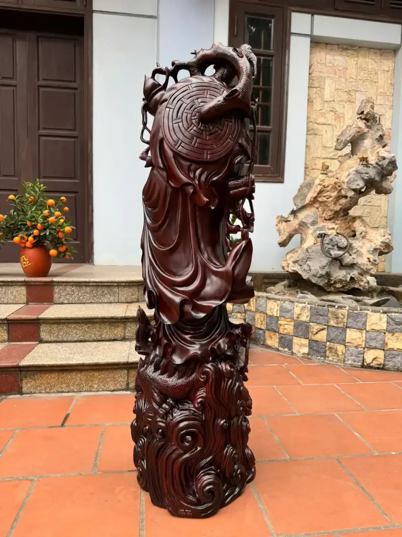 at-ma-thuan-nghe-go-tu-an-G5374-5 Tượng Đạt Ma Thuần Nghê Gỗ Tử Đàn Hàng Đẹp Nghệ Nhân Chế Tác Liền Khối G5374