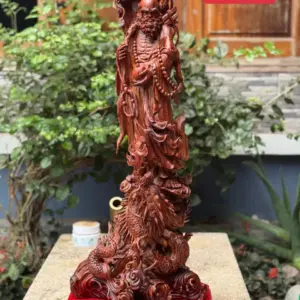 at-ma-ung-rong-go-sua-bac-G5391-1 Tượng Đạt Ma Đứng Rồng Gỗ Sưa Bắc Đỏ Liền Khối Hàng Kỹ Nét G5391