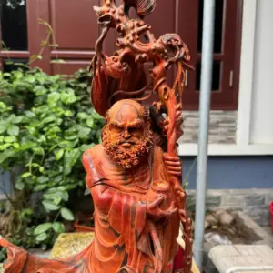 at-ma-ung-rong-go-trac-viet-G5392-2 Tượng Đạt Ma Đứng Rồng Gỗ Trắc Việt Liền Khối Hàng Kỹ Nét Vip G5392