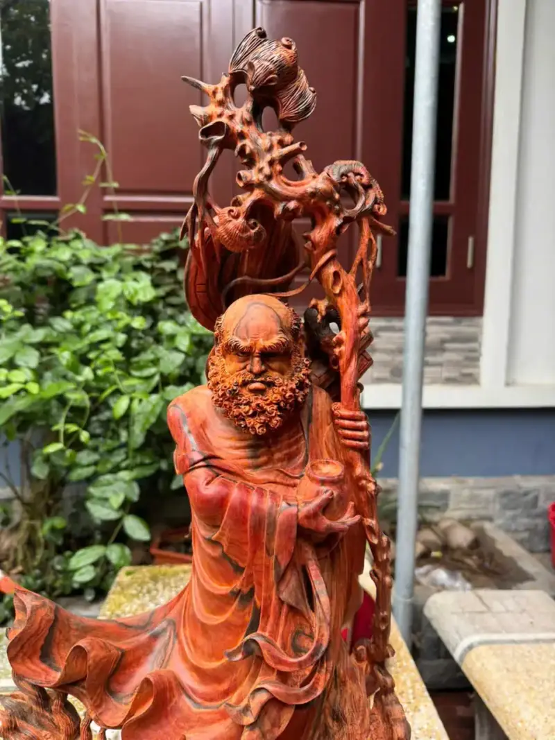 at-ma-ung-rong-go-trac-viet-G5392-2 Tượng Đạt Ma Đứng Rồng Gỗ Trắc Việt Liền Khối Hàng Kỹ Nét Vip G5392