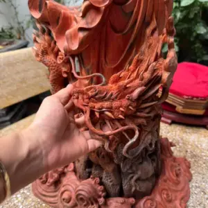 at-ma-ung-rong-go-trac-viet-G5392-3 Tượng Đạt Ma Đứng Rồng Gỗ Trắc Việt Liền Khối Hàng Kỹ Nét Vip G5392
