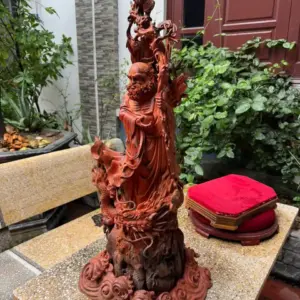 at-ma-ung-rong-go-trac-viet-G5392-4 Tượng Đạt Ma Đứng Rồng Gỗ Trắc Việt Liền Khối Hàng Kỹ Nét Vip G5392